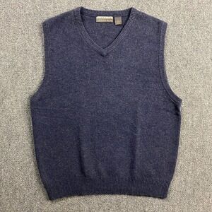 Structure Urban Wear Sweater Vest Men's Large Blue V-Neck‎ 100% Lambswool L